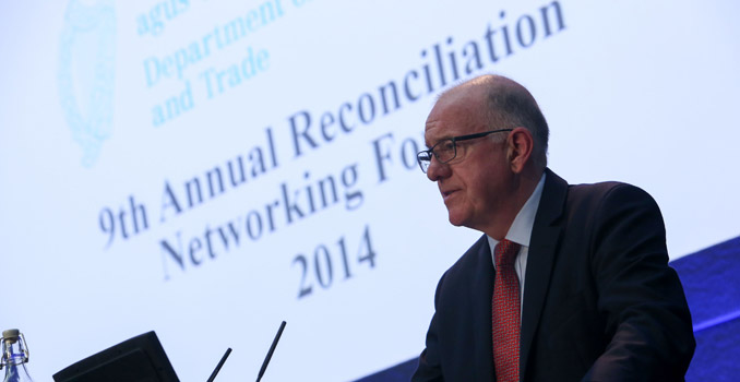 15-09-2014 NO REPO FEE Minister Flanagan calls for renewed effort in reconciliation in Northern Ireland.
Pic shows: Minister for Foreign Affairs and Trade, Charles Flanagan, TD, as he addressed the Reconciliation Forum in Dublin Castle Pic: Maxwell’s  NO REPO FEE